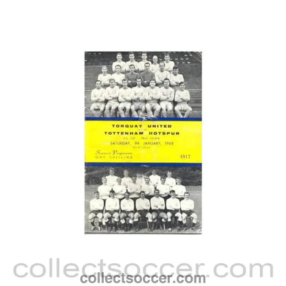 1965 - Torquay United v Tottenham Hotspur official programme 09/01/1965 - Collect Soccer