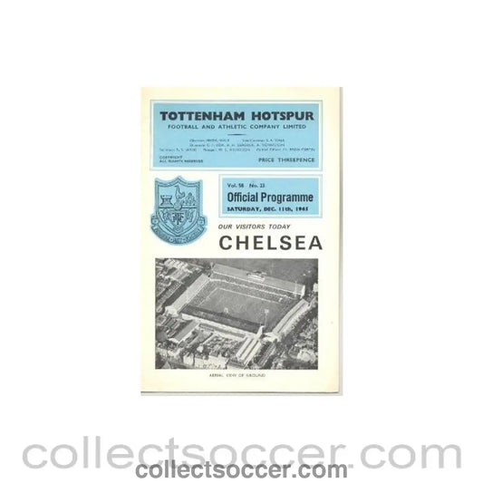 1965 - Tottenham Hotspur vChelsea official programme 11/12/1965