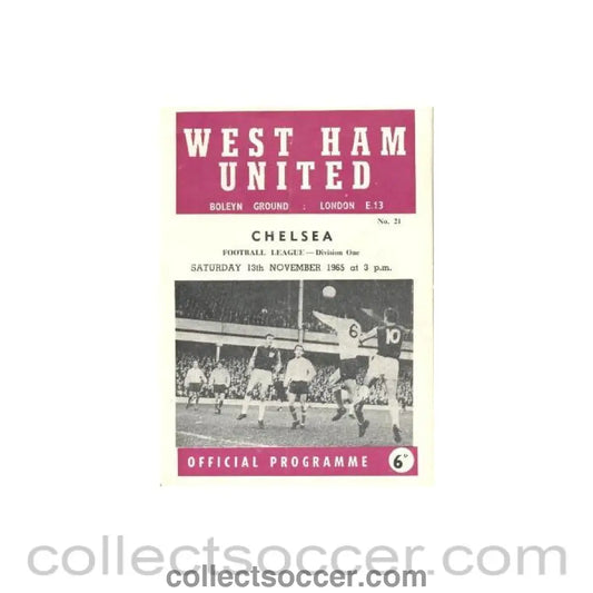 1965 - West Ham United vChelsea official programme 13/11/1965