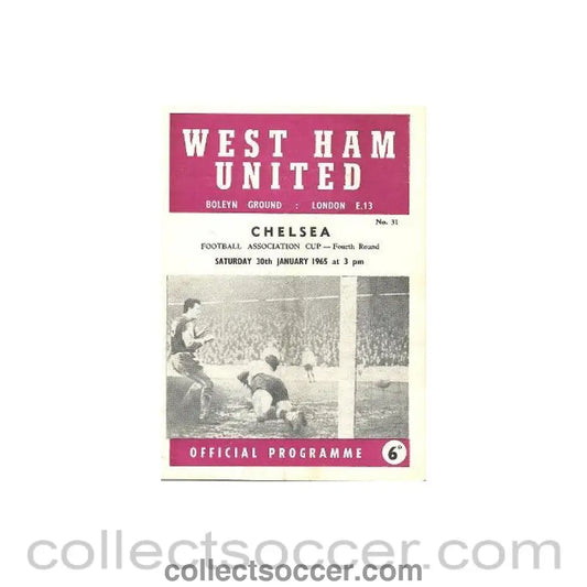 1965 - West Ham United vChelsea official programme 30/01/1965