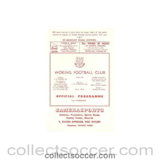 1965 - Woking vChelsea official programme 07/12/1965