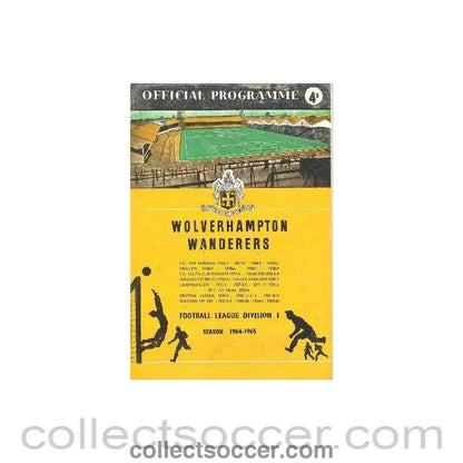 1965 - Wolverhampton Wanderers v Aston Villa official programme 24/02/1965 F.A. Cup - Collect Soccer