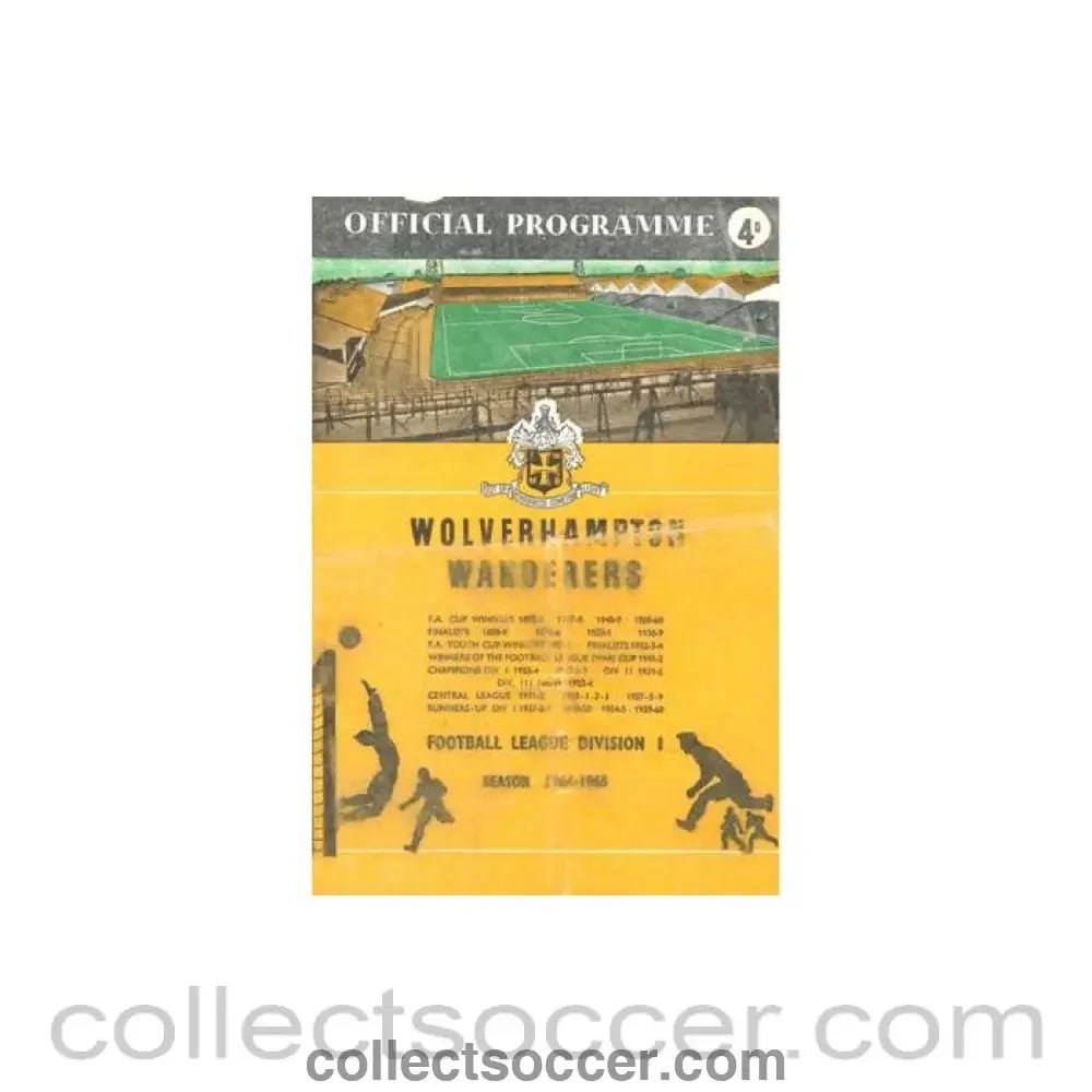 1965 - Wolverhampton Wanderers v Burnley official programme 03/04/1965 Football League - Collect Soccer