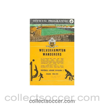 1965 - Wolverhampton Wanderers v Manchester United official programme 06/03/1965 F.A. Cup - Collect Soccer