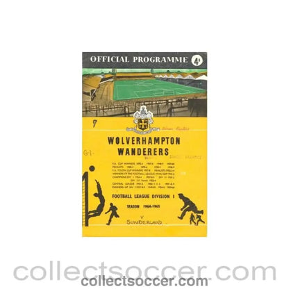 1965 - Wolverhampton Wanderers v Sunderland official programme 20/04/1965 Football League - Collect Soccer