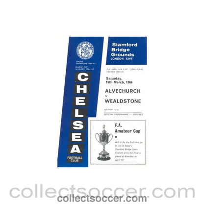 1966 - AtChelsea Alvechurch v Wealdstone official programme 19/03/1966