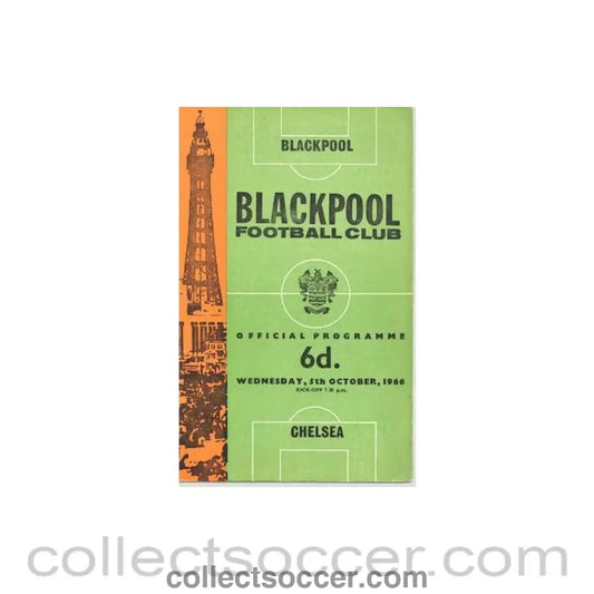 1966 - Blackpool vChelsea official programme 05/10/1966 - Collect Soccer