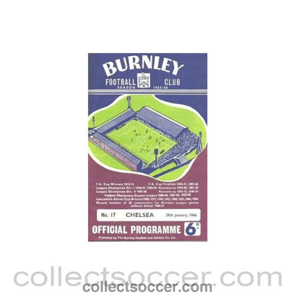 1966 - Burnley vChelsea official programme 29/01/1966 - Collect Soccer