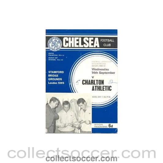 1966 - Chelsea v Charlton Athletic official programme 14/09/1966