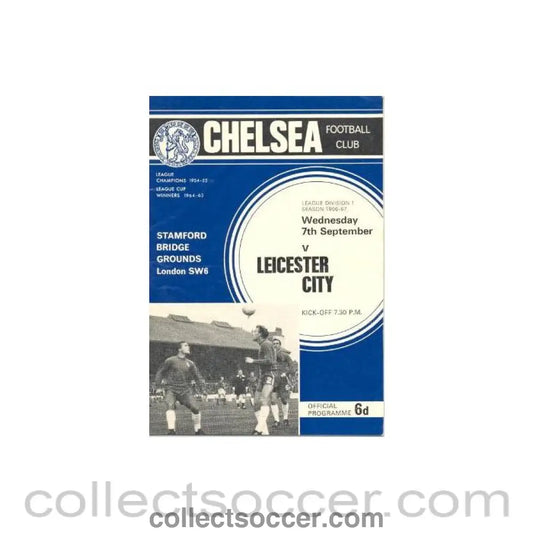 1966 - Chelsea v Leicester official programme 07/09/1966