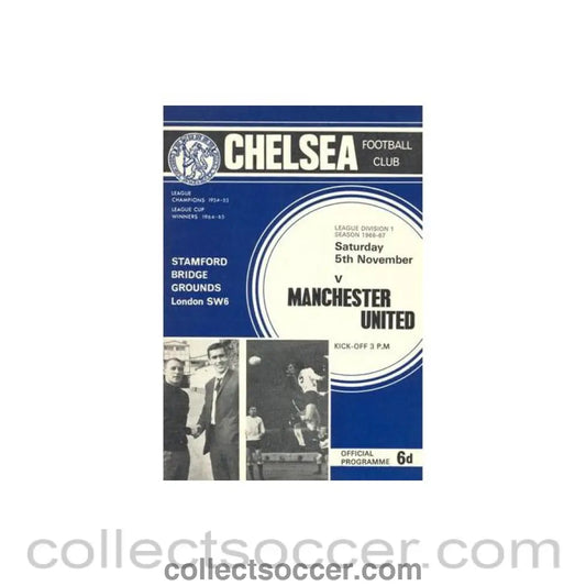 1966 - Chelsea v Manchester United official programme 05/11/1966 Football League token missing and hence half price
