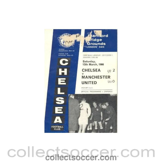 1966 - Chelsea v Manchester United official programme 12/03/1966