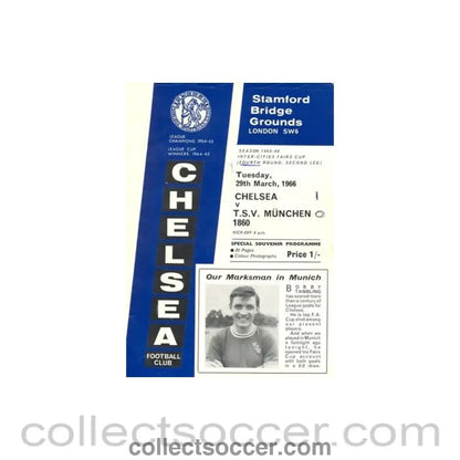 1966 - Chelsea v Munich official programme 29/03/1966