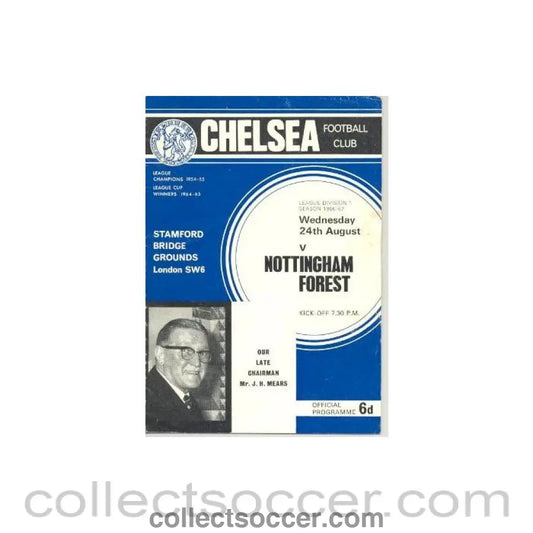 1966 - Chelsea v Nottingham Forest official programme 24/08/1966