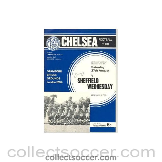 1966 - Chelsea v Sheffield Wednesday official programme 27/08/1966