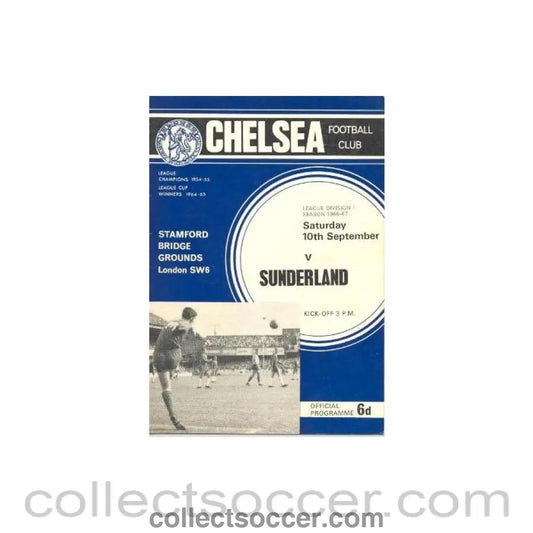 1966 - Chelsea v Sunderland official programme 10/09/1966