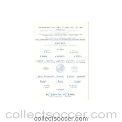 1966 - Chelsea v Tottenham Hotspur official programme 31/01/1966 - Collect Soccer
