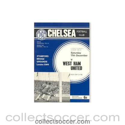 1966 - Chelsea v West Ham United official programme 17/12/1966 Football League