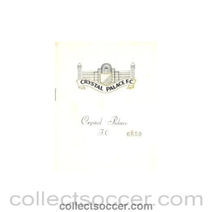 1966 - Crystal Palace v Bolton Wanderers 03/09/1966 - Collect Soccer