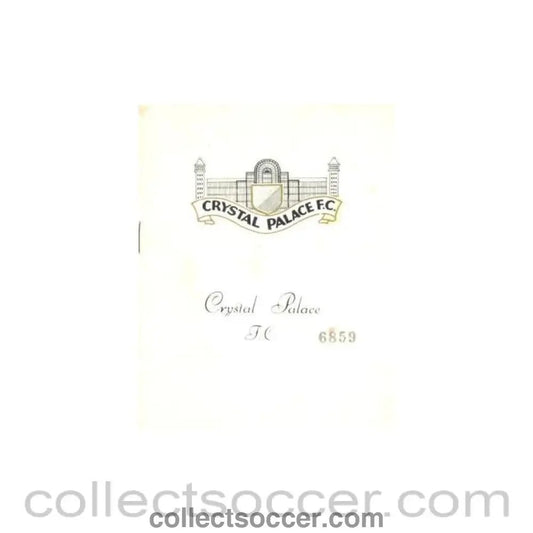 1966 - Crystal Palace v Bolton Wanderers 03/09/1966 - Collect Soccer
