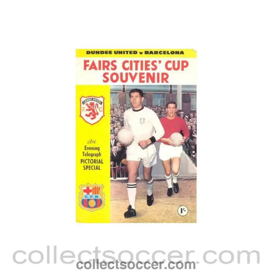1966 - Dundee United v Barcelona official programme 1966 Inter Cities Fairs Cup - Collect Soccer