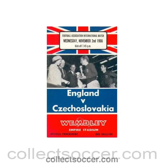 1966 England V Czechoslovakia Programme 02/11/1966 - Collect Soccer