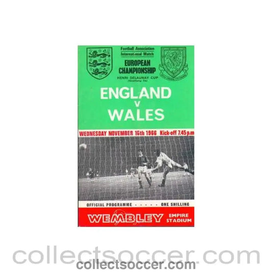 1966 England V Wales Programme 16/11/1966 - Collect Soccer