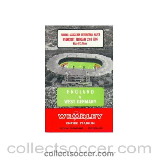 1966 England V West Germany Programme 23/02/1966 - Collect Soccer