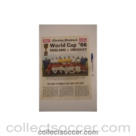 1966 - Evening Standard Wembley Special Colour supplement of 1966 covering the World Cup 1966 England v Uruguay