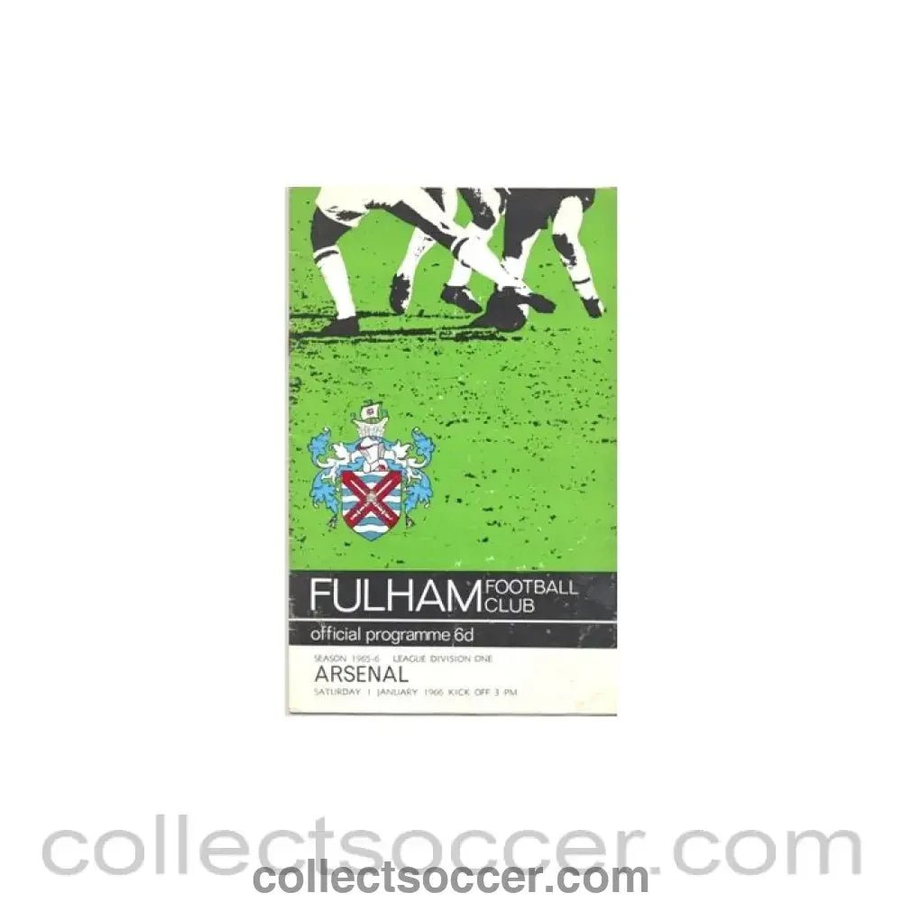 1966 - Fulham v Arsenal official programme 01/01/1966 - Collect Soccer