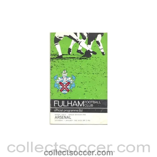 1966 - Fulham v Arsenal official programme 01/01/1966 - Collect Soccer