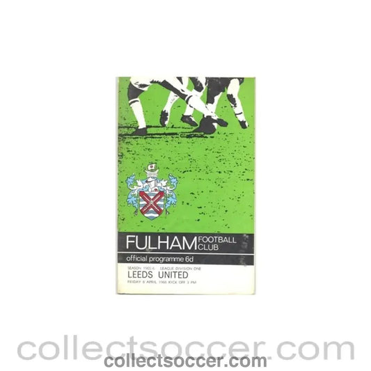 1966 - Fulham v Leeds United official programme 08/04/1966 - Collect Soccer