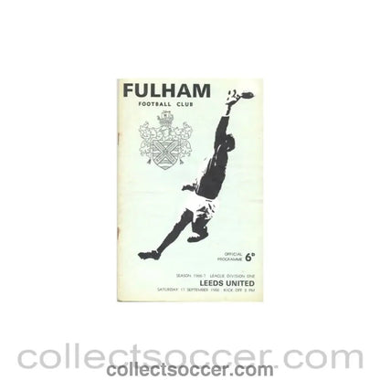 1966 - Fulham v Leeds United official programme 17/09/1966 - Collect Soccer