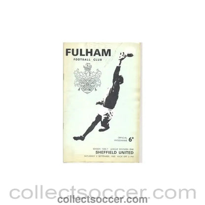 1966 - Fulham v Sheffield United official programme 03/09/1966 - Collect Soccer