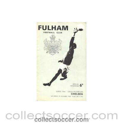 1966 - Fulham vChelsea official programme 29/10/1966 - Collect Soccer