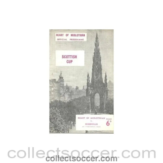 1966 - Heart of Midlothian v Hibernian official programme 19/02/1966 Scottish Cup - Collect Soccer