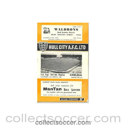 1966 - Hull City vChelsea official programme 31/03/1966