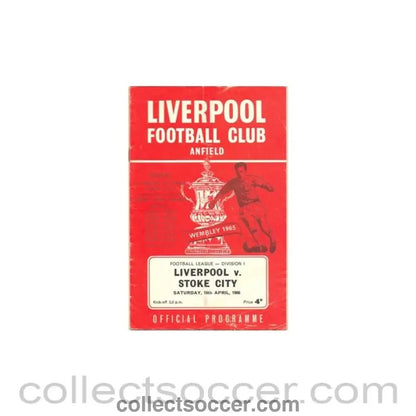 1966 - Liverpool v Stoke City official programme 16/04/1966 - Collect Soccer