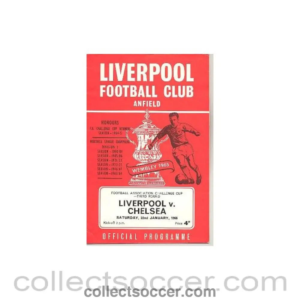 1966 - Liverpool vChelsea official programme 22/01/1966 - Collect Soccer