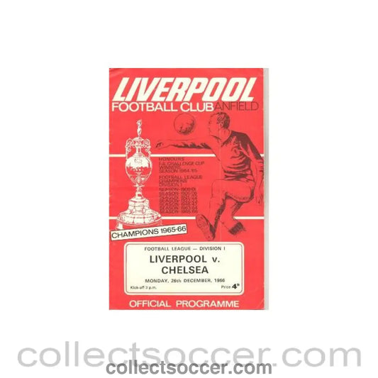 1966 - Liverpool vChelsea official programme 26/12/1966