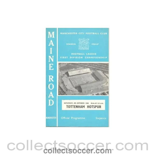 1966 - Manchester City v Tottenham Hotspur official programme 08/10/1966 Football League - Collect Soccer