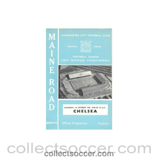 1966 - Manchester City vChelsea official programme 01/10/1966 - Collect Soccer
