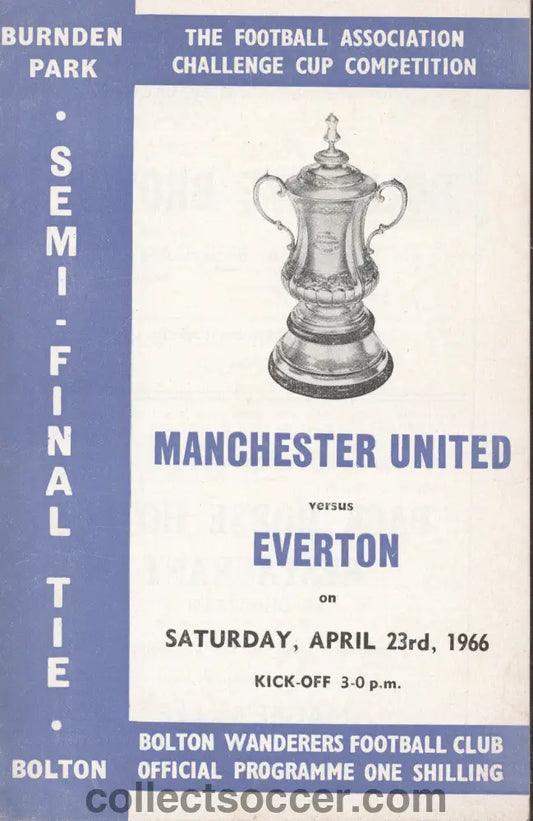 1966 - Manchester United v Everton official programme 23/04/1966 FA Cup Semi-Final