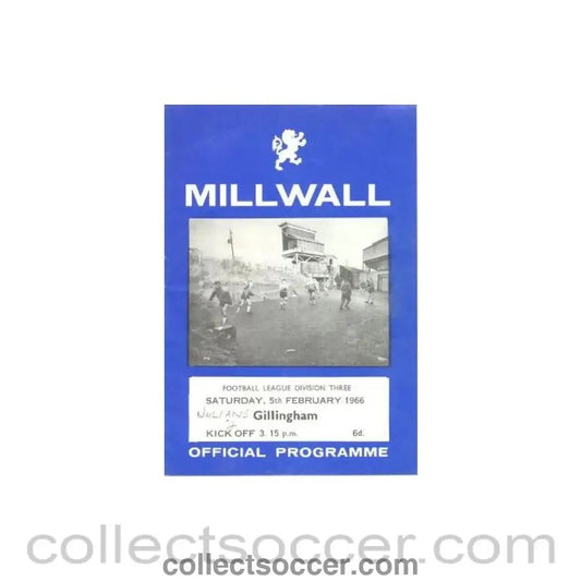1966 - Millwall v Gillingham official programme 05/02/1966 - Collect Soccer
