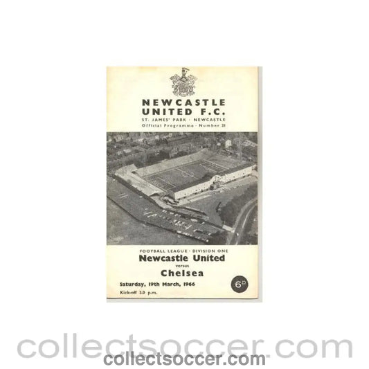 1966 - Newcastle United vChelsea official programme 19/03/1966
