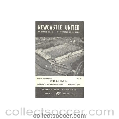 1966 - Newcastle vChelsea official programme 10/12/1966 - Collect Soccer