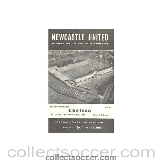 1966 - Newcastle vChelsea official programme 10/12/1966