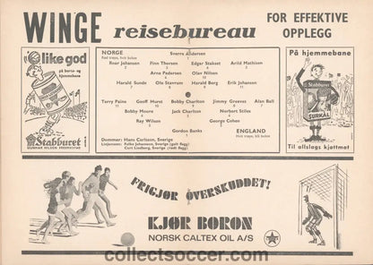 1966 Norway v England Official Programme