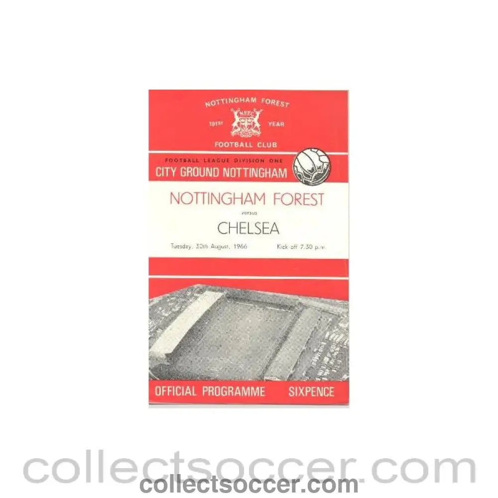 1966 - Nottingham Forest vChelsea official programme 30/08/1966 - Collect Soccer
