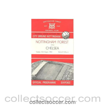 1966 - Nottingham Forest vChelsea official programme 30/08/1966 - Collect Soccer